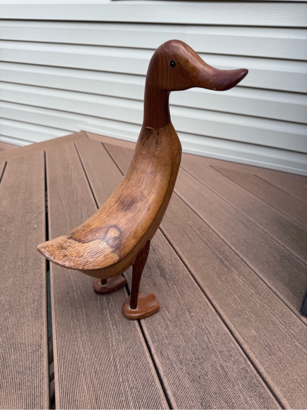 DCUK Hand Carved Bamboo Root Runner Duck Figurine 16” – Natural Wood